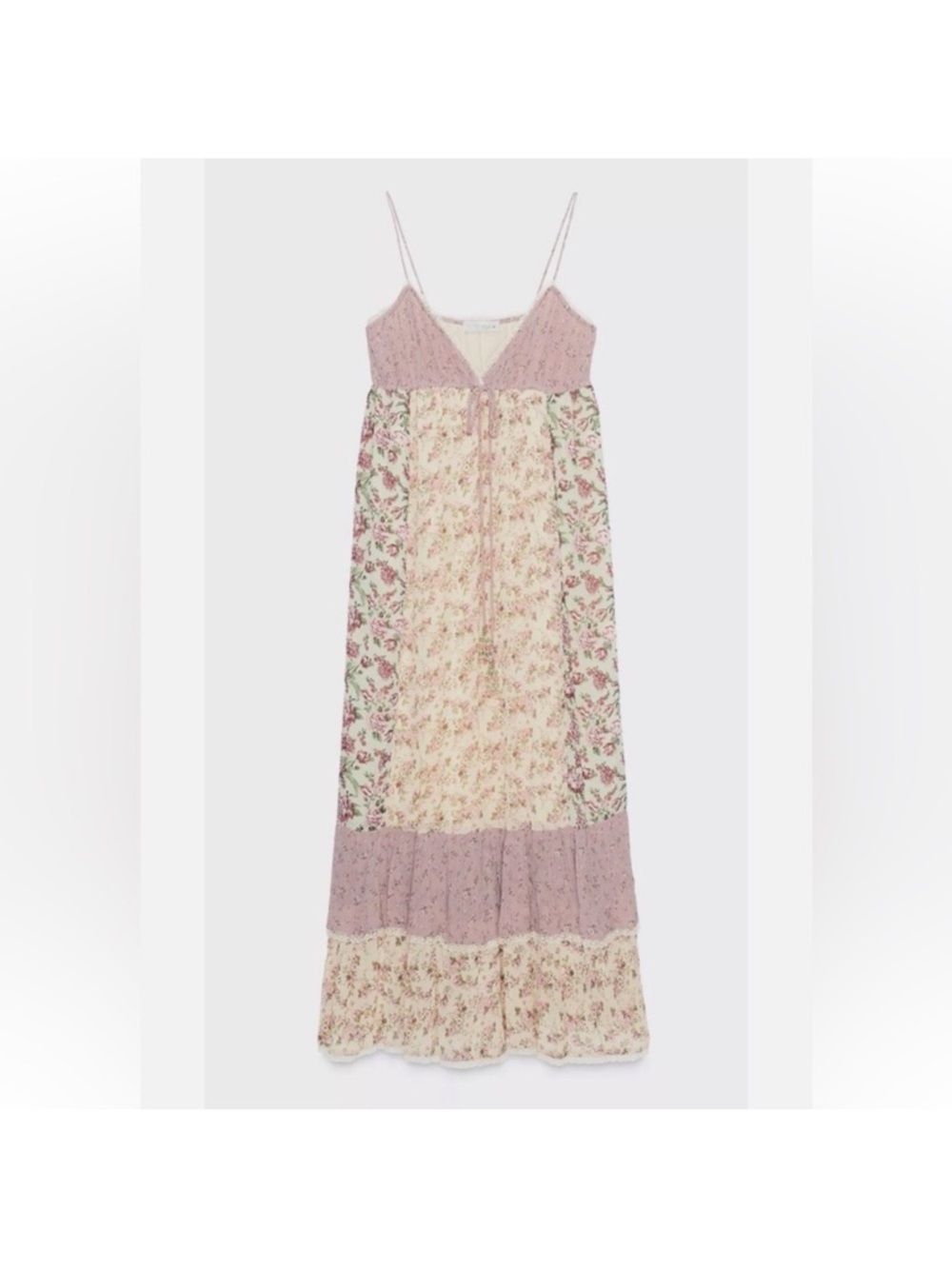 ZARA PATCHWORK FLORAL DRESS - Picture 10 of 13